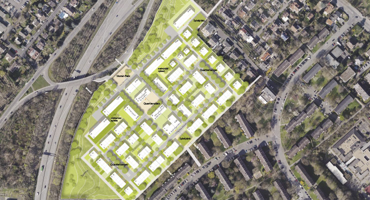 2. Preis beim städtebaulichen Realisierungswettbewerb 'Wohngebiet Auf den Eichen', Wiesbaden-Biebrich, Siedlung Gräselberg